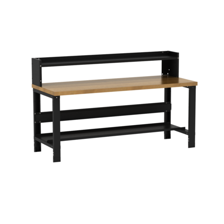 Borroughs Bolted Adjustable Height Workbench, Hardwood, 72" W, 36" Height, 2000 lb., Straight WB362-EC-040
